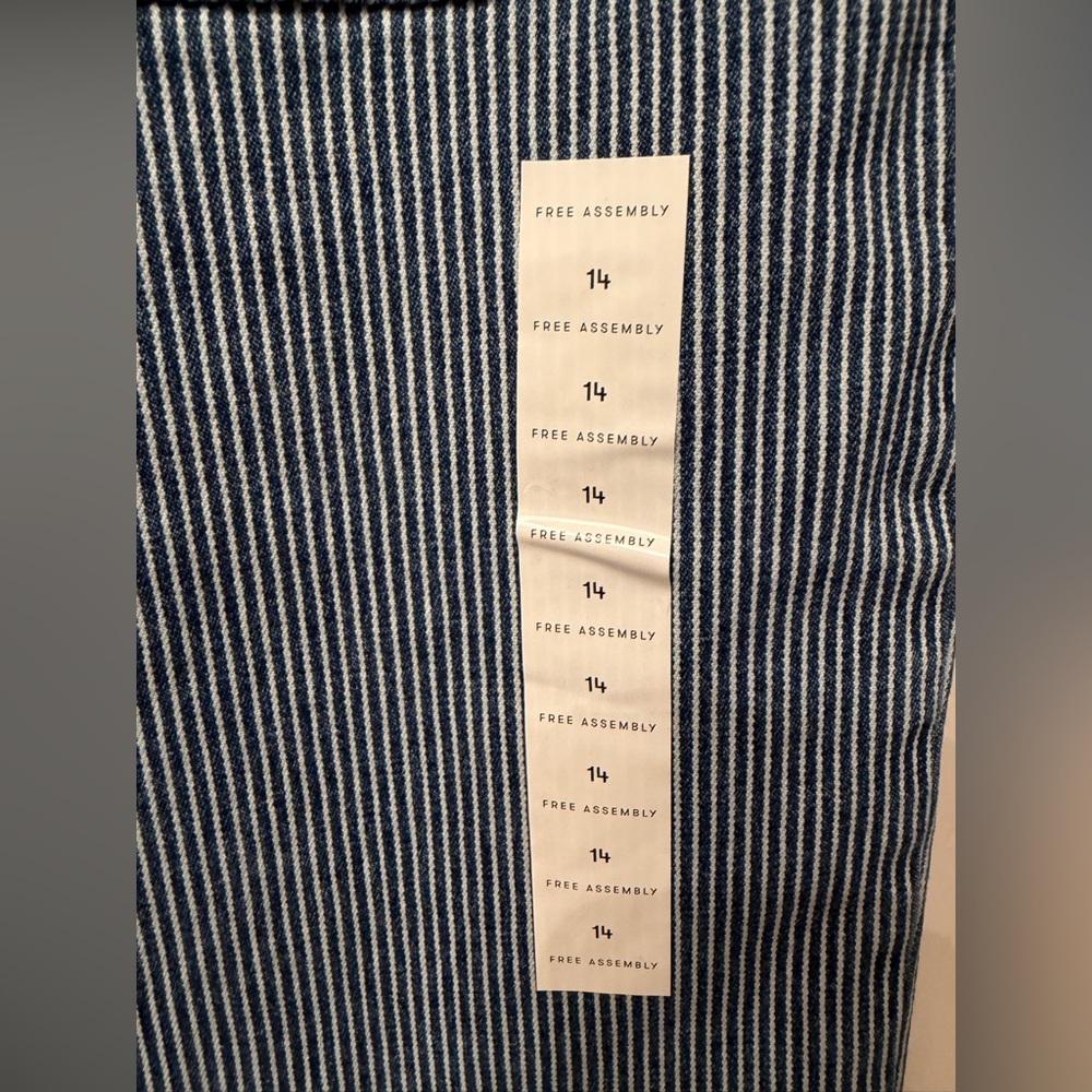 NWT Free Assembly Blue Railroad Stripe Pants - Picture 3 of 3